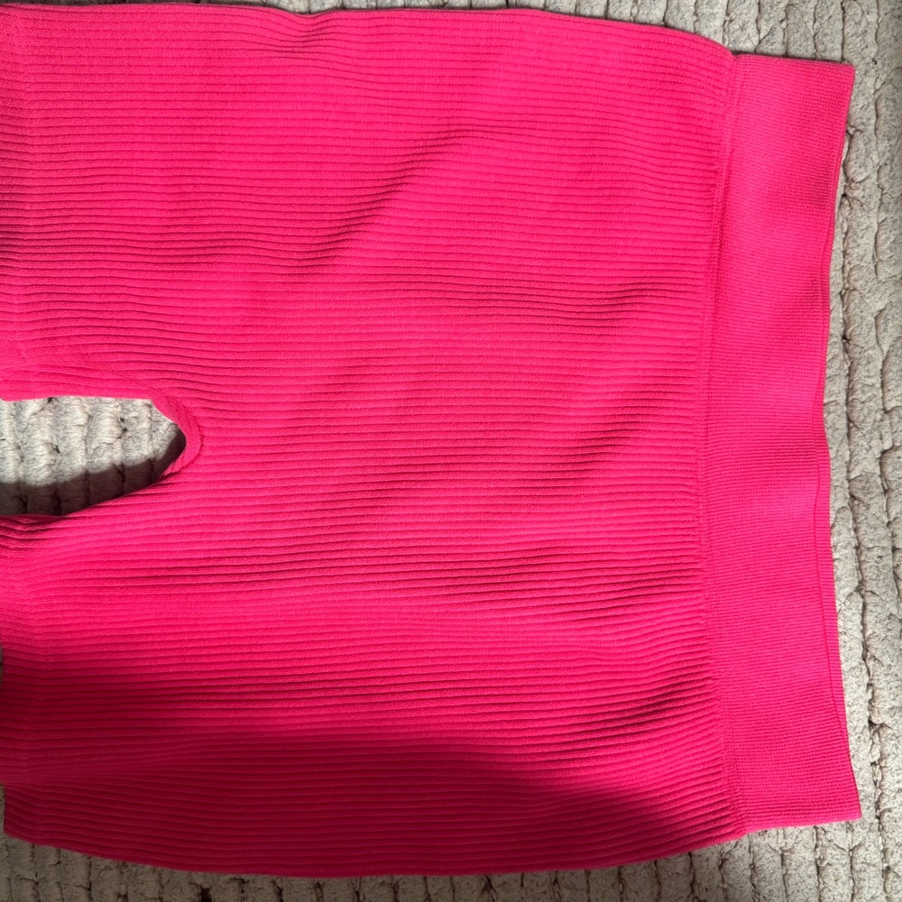 Vibrant Pink Ribbed Shorts